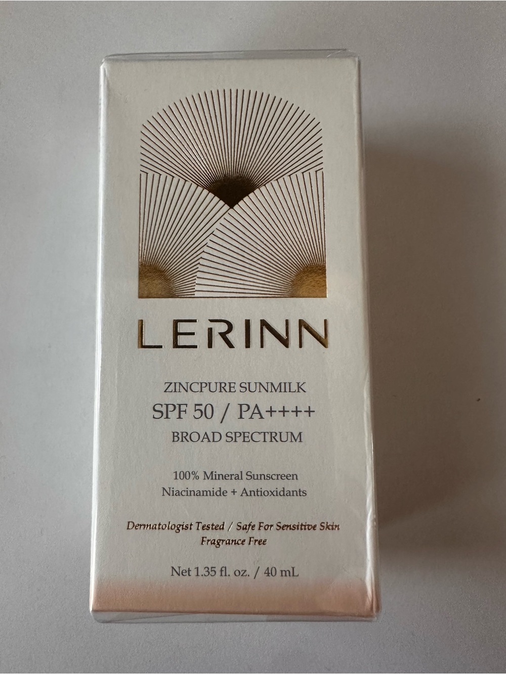LERINN Zincpure Sunmilk SPF 50 PA++++ - White & Gold Packaging